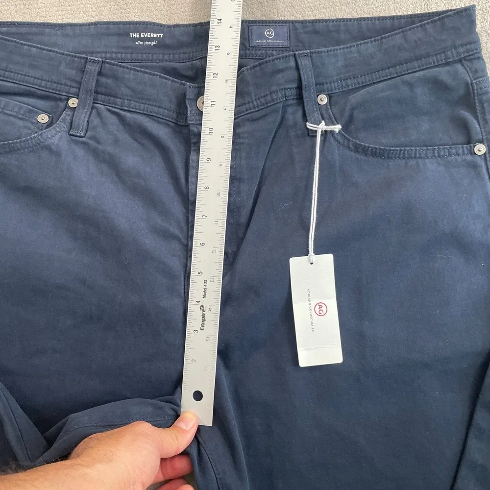 AG Adriano Goldschmied Everett Slim‎ Straight Leg  Jeans Men 38x35 Blue NWT $198